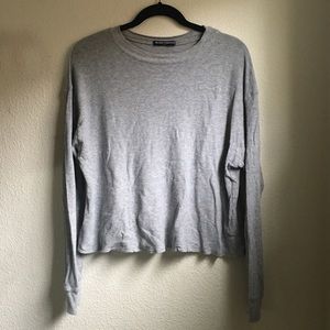 Brandy Melville heather grey thermal top