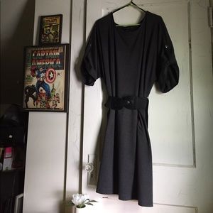 Gray Knit Shift Dress