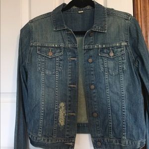 Distressed denim jacket