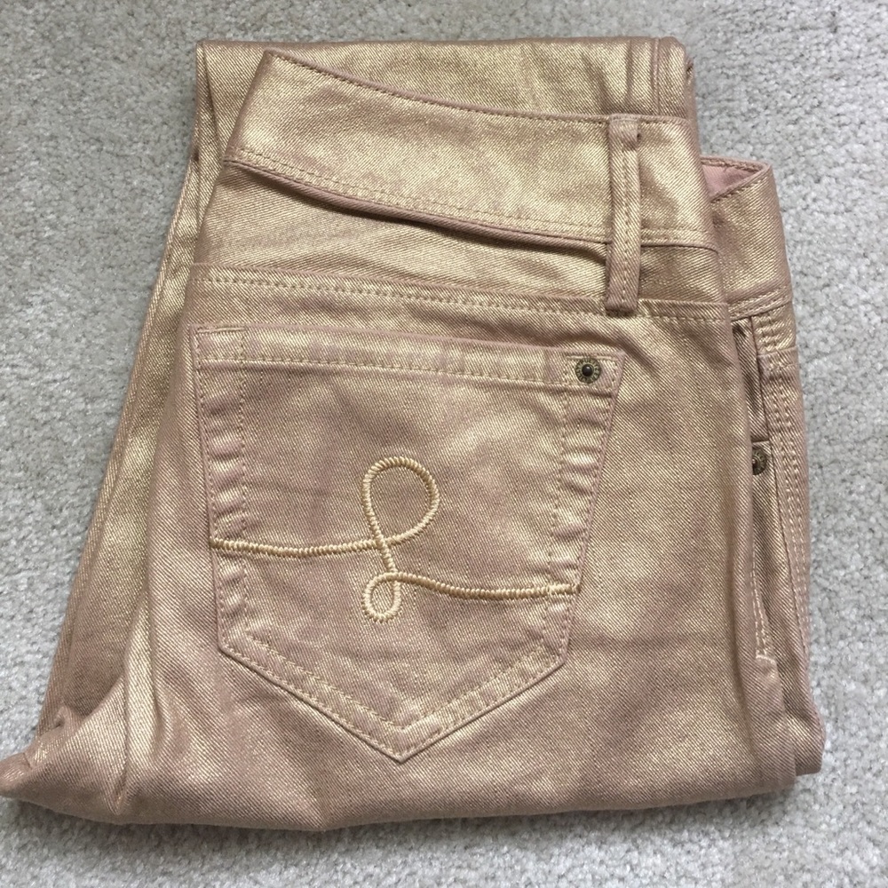 Lilly Pulitzer Gold Worth Skinny Metallic Jeans