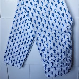 J. Crew Blue and White Toothpick Ankle Pants