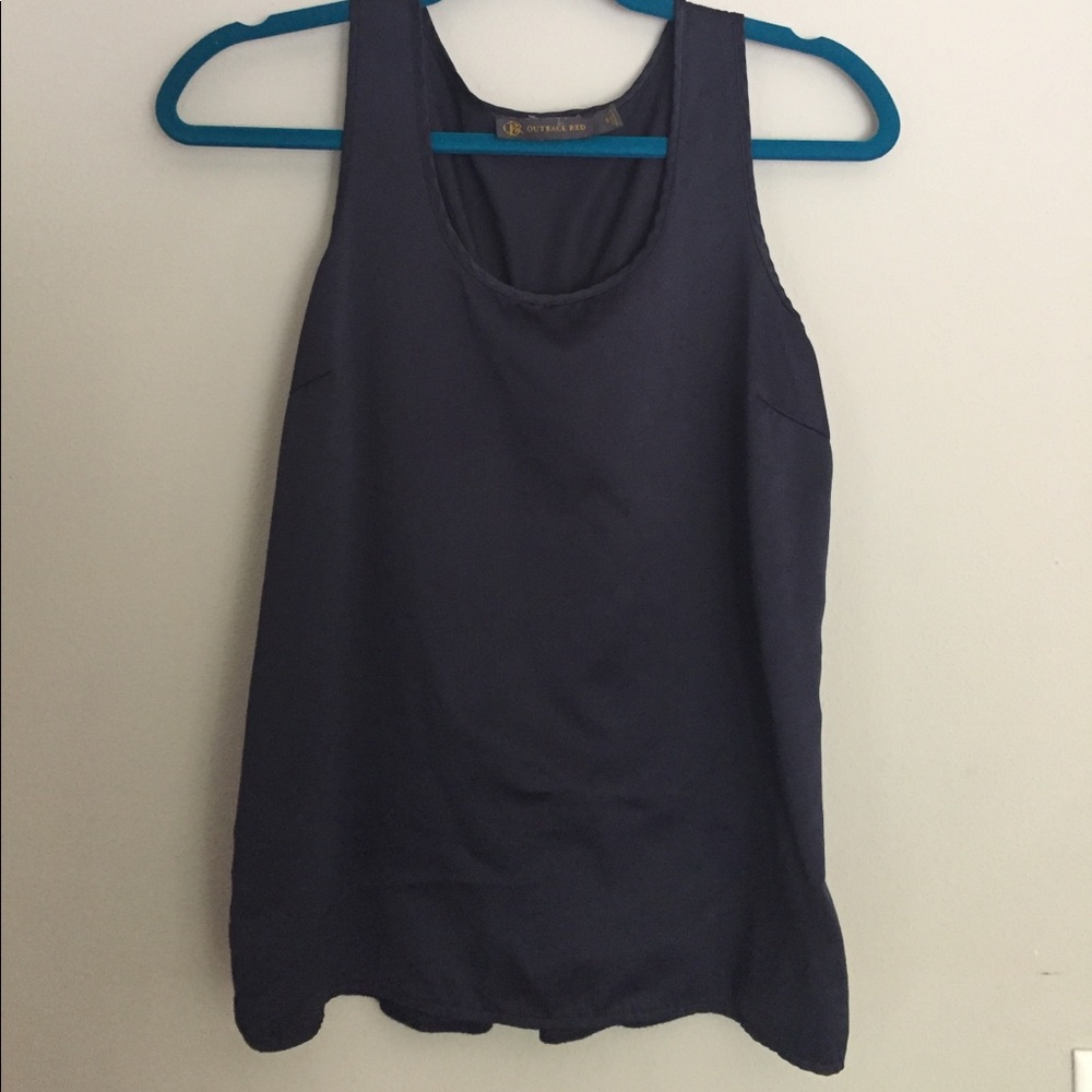 Outback Red Navy Blue Top Sz S