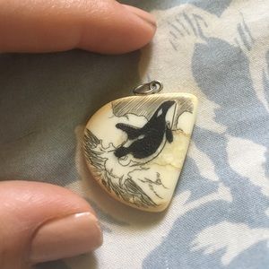 Ivory killer whale pendant