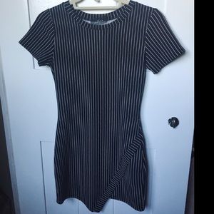 Black and White Pinstripe Bodycon Dress