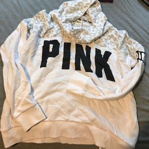Pink cowl neck hoodie