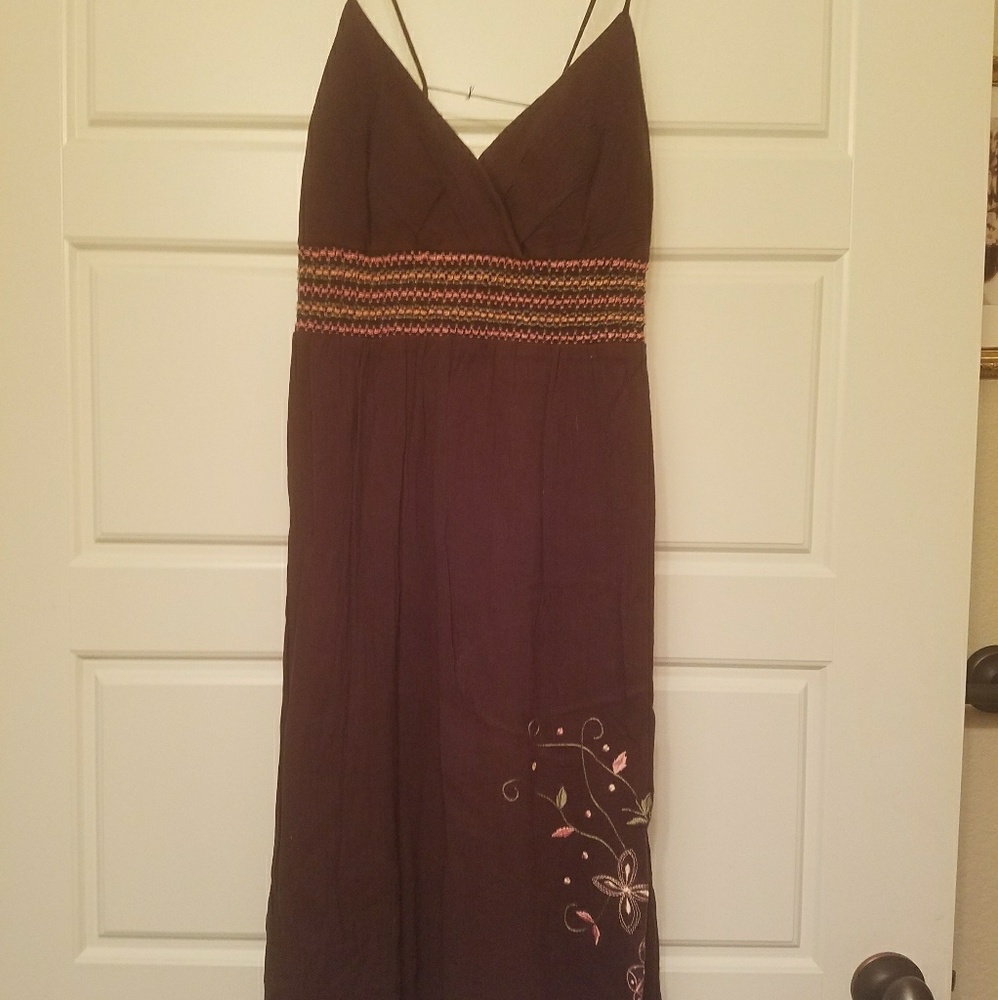 Brown spaghetti strapp dress