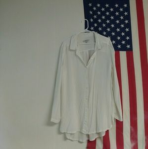 White flowy button up