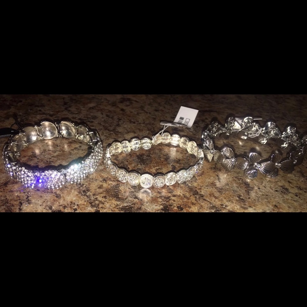 Set of Three Silver Bracelets