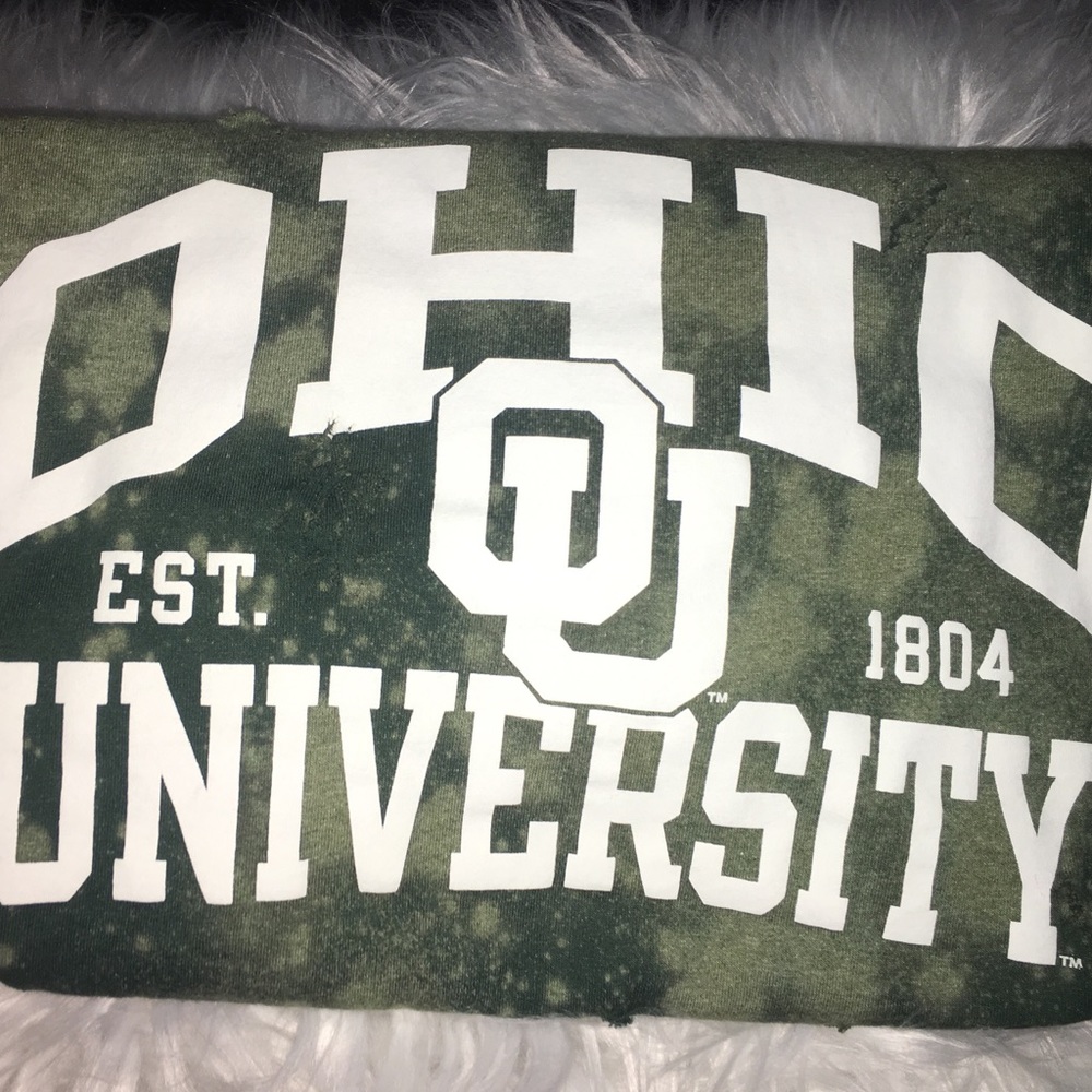 Ohio University distressed and bleached tee