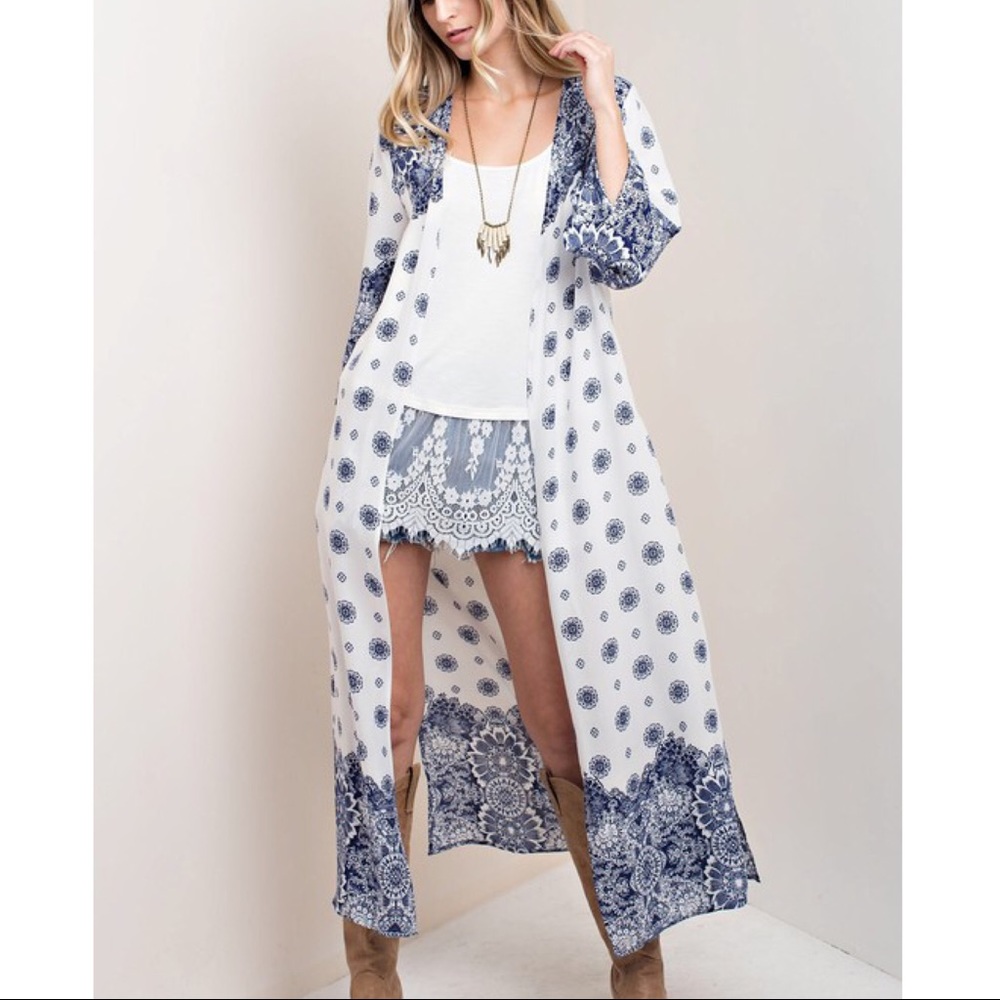 BETH Light Long Cardi - NAVY - Picture 5 of 5