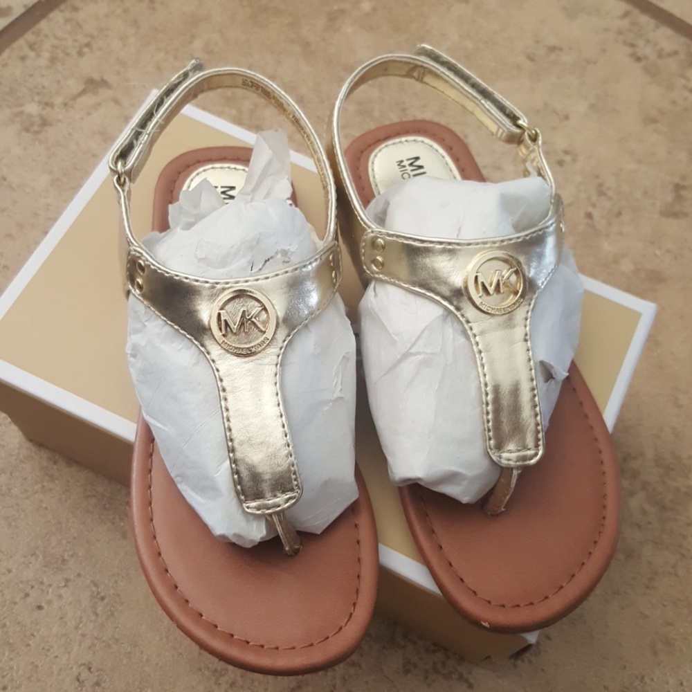 Girls Michael Kor Sandals Gold Size 12