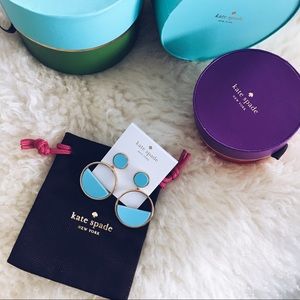 Kate Spade NY drop hoop turquoise earrings