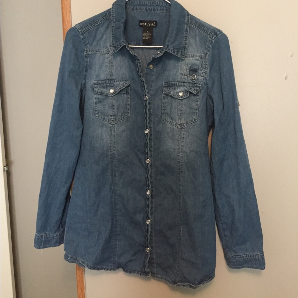 Size small blue jean flannel