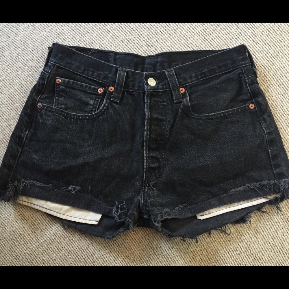 Black Levi denim shorts