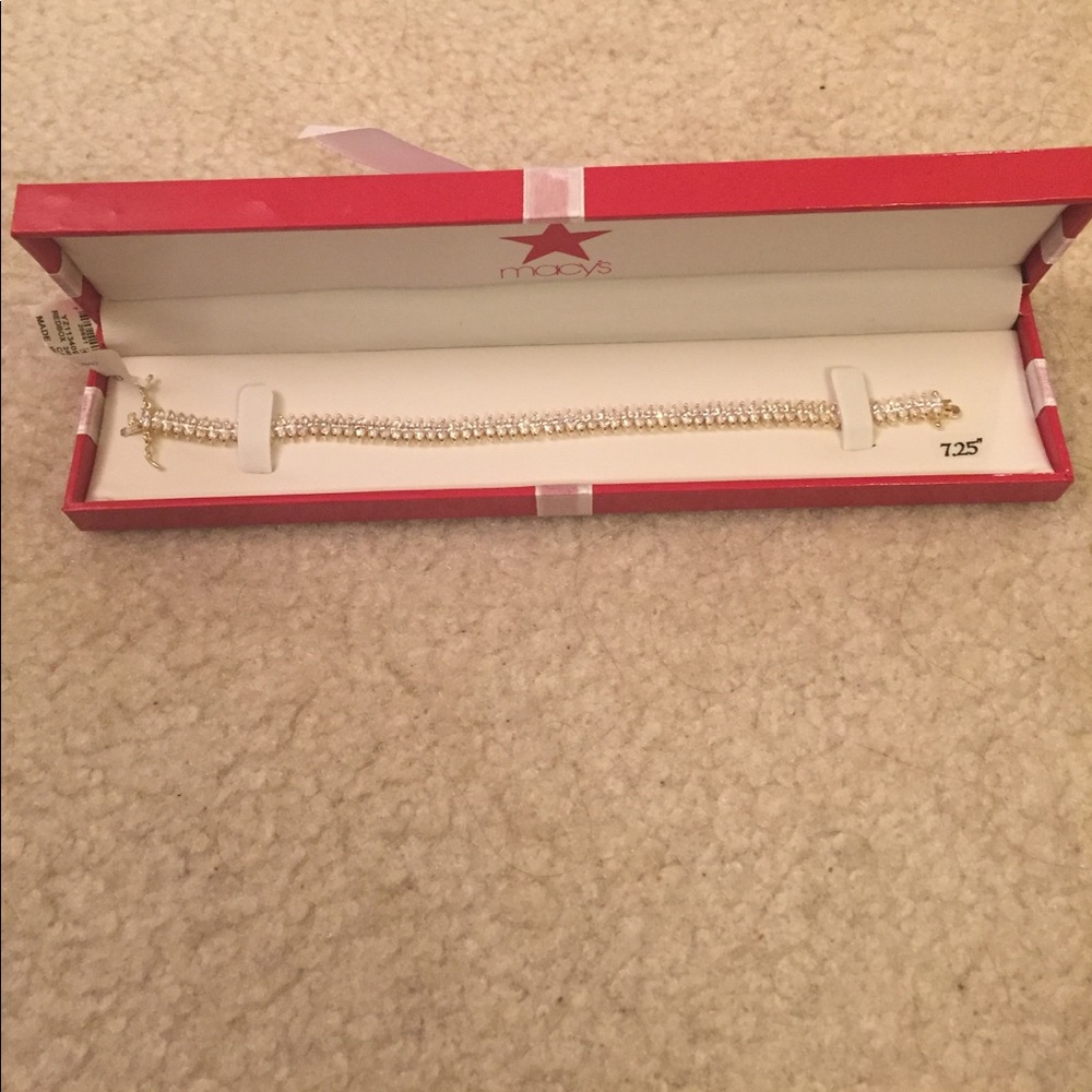 New- Cubic Zirconia Sterling Silver Bracelet