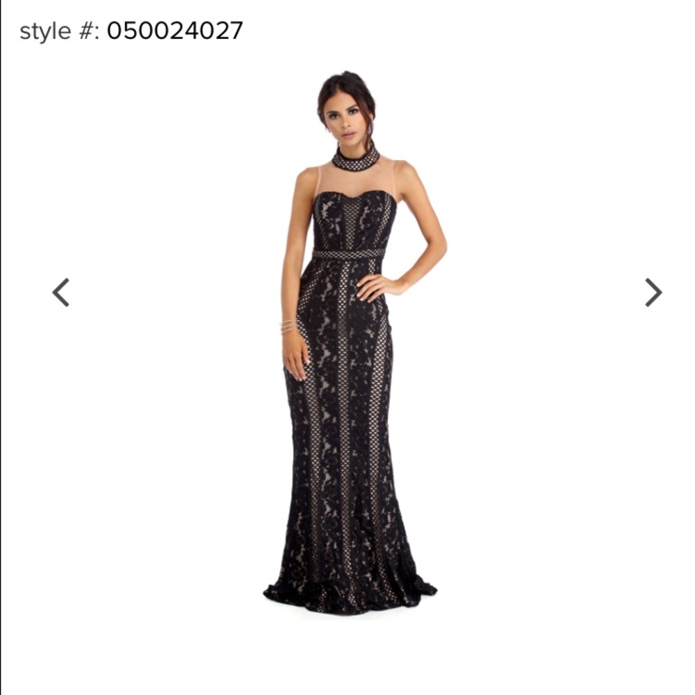 black lace mermaid gown