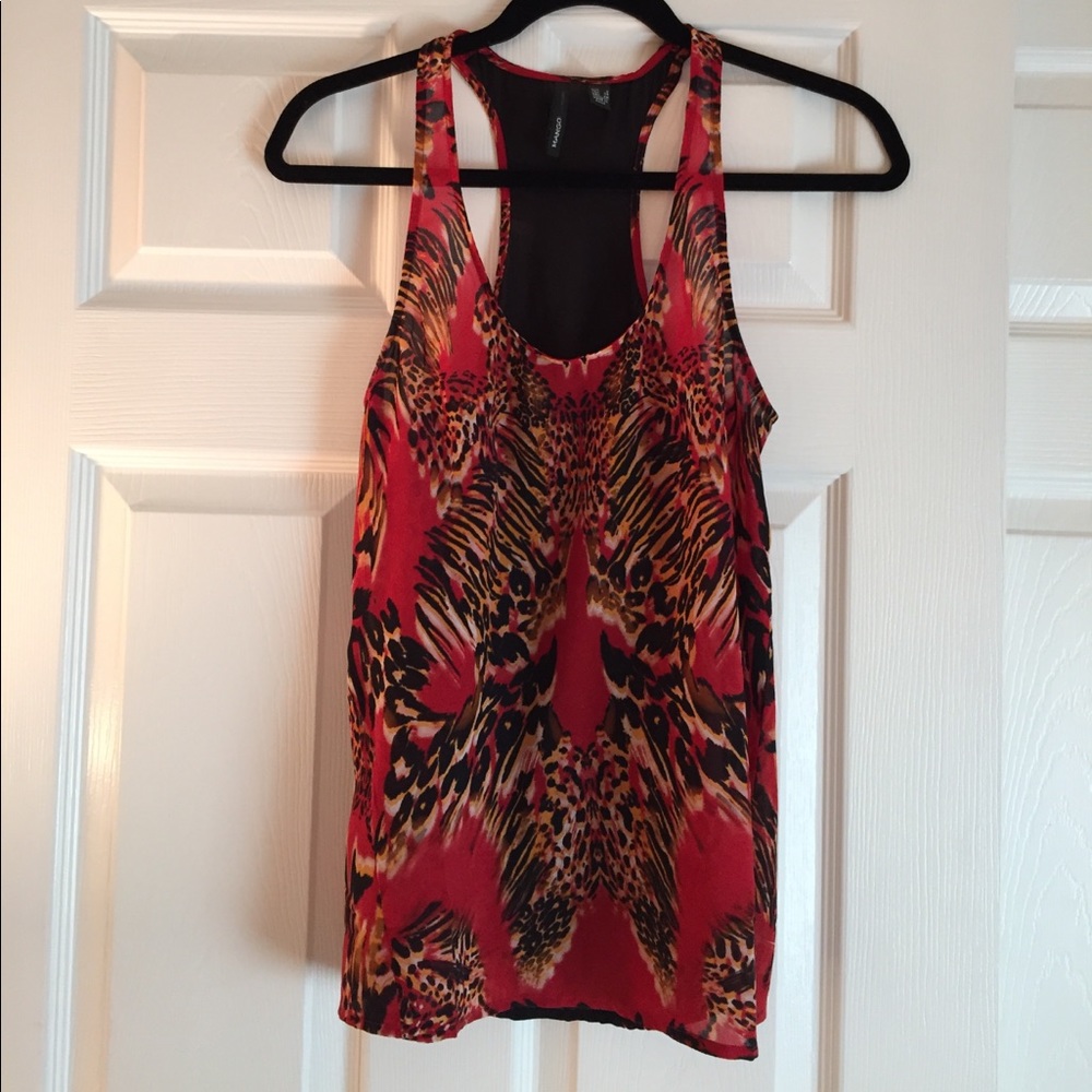 Red printed tank top