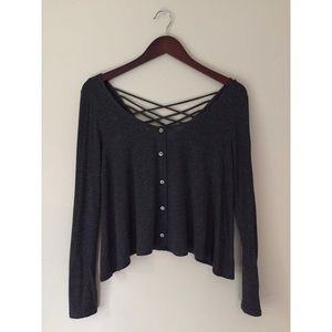 Grey Cross-back Blouse