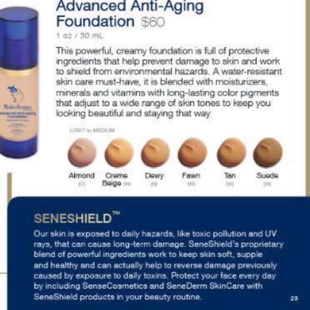 Senegence anti aging foundation in FAWN