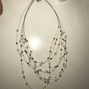 never worn pink beaded necklace