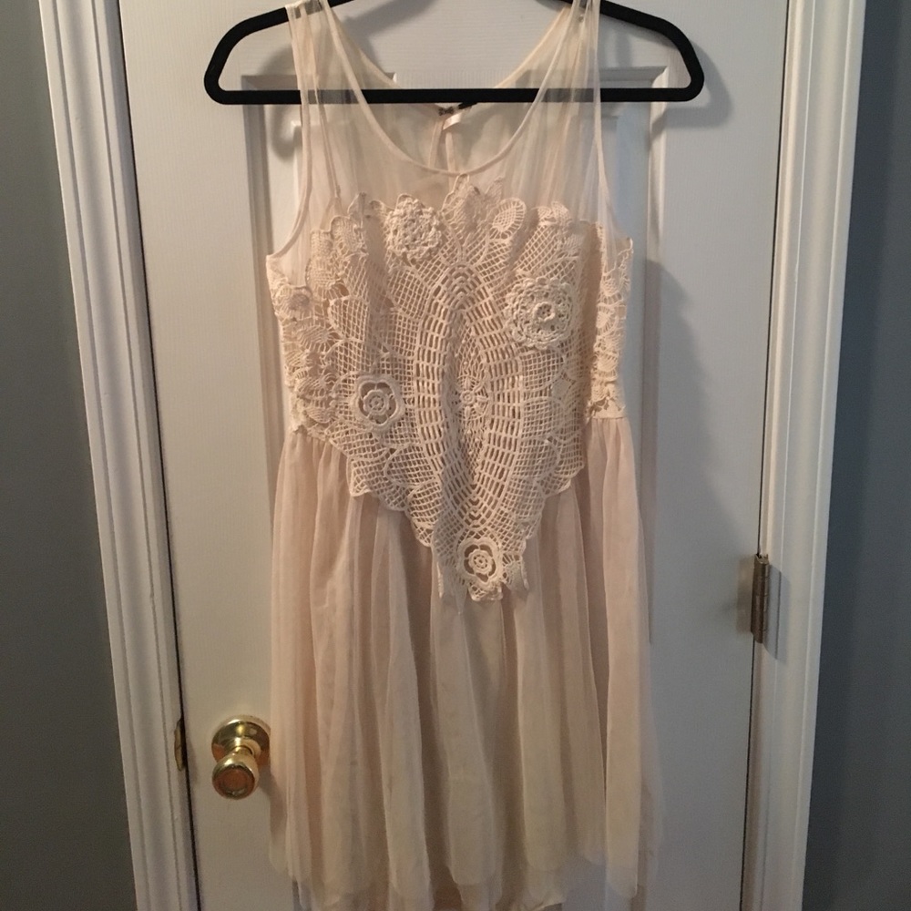 Crocheted free people cream dress