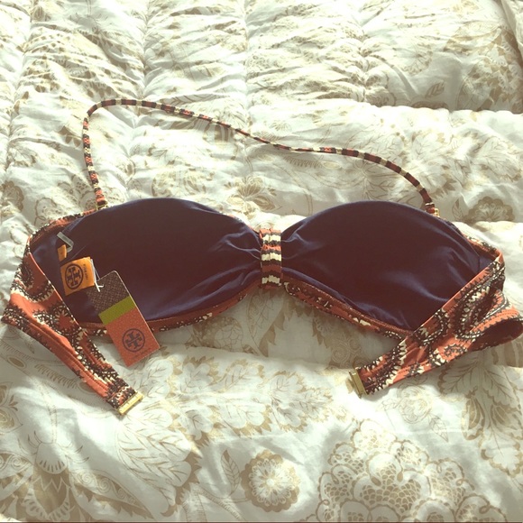 Tory Burch swim mixed print bandeau - Picture 2 of 3
