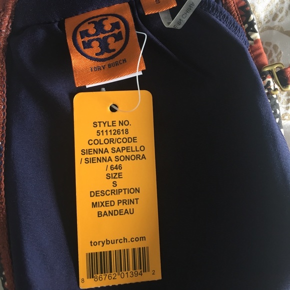 Tory Burch swim mixed print bandeau - Picture 3 of 3
