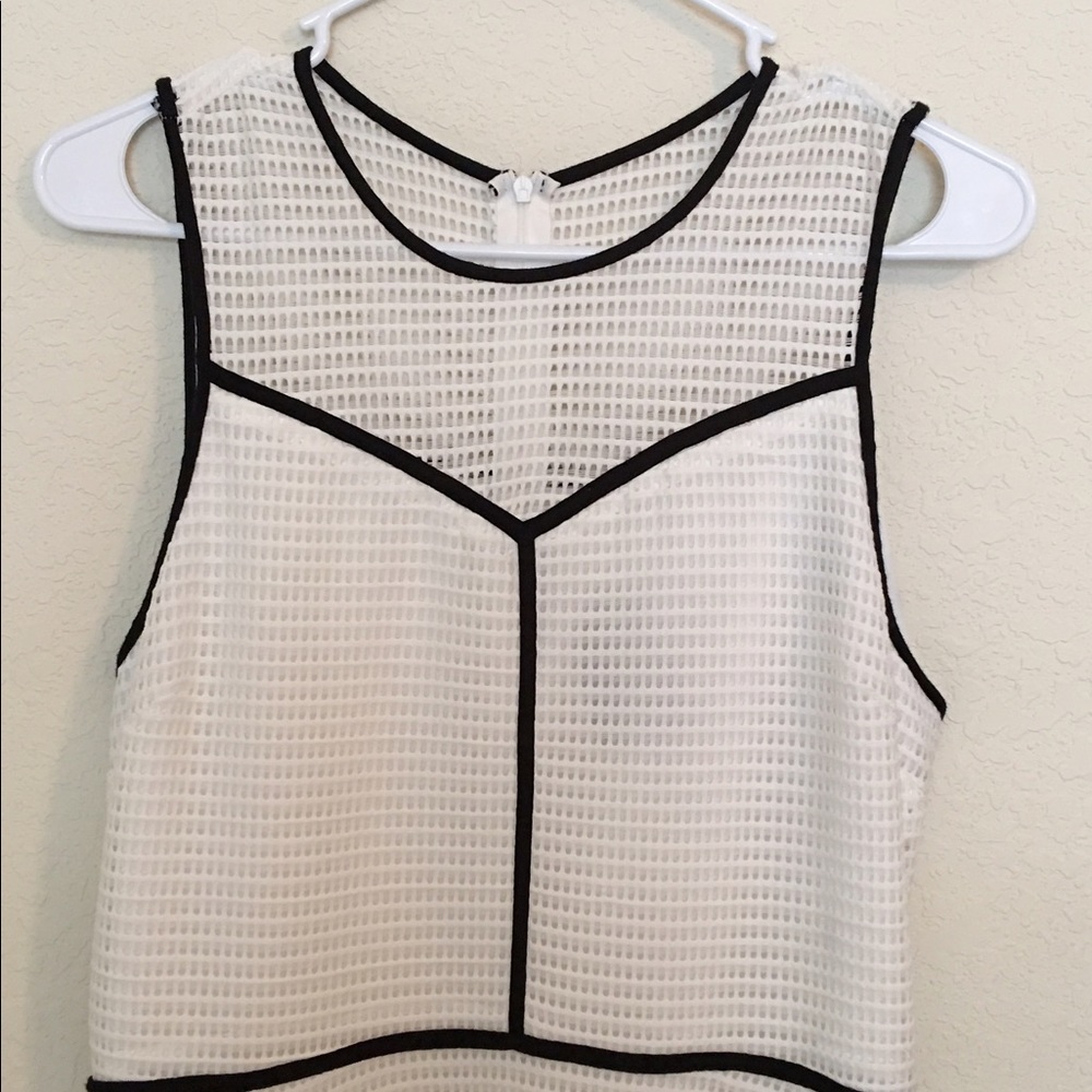 White dress with black details
