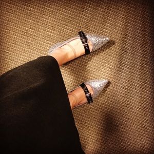 Miu miu glitter ballerina flats