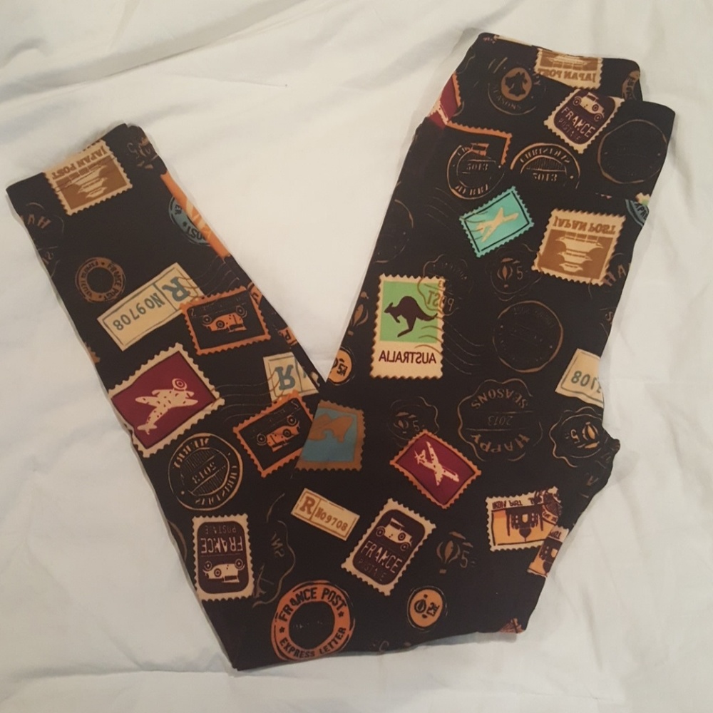 Lularoe OS Postage Stamp Leggings 🦄🦄🦄