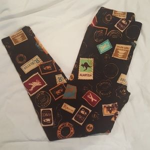 Lularoe OS Postage Stamp Leggings 🦄🦄🦄