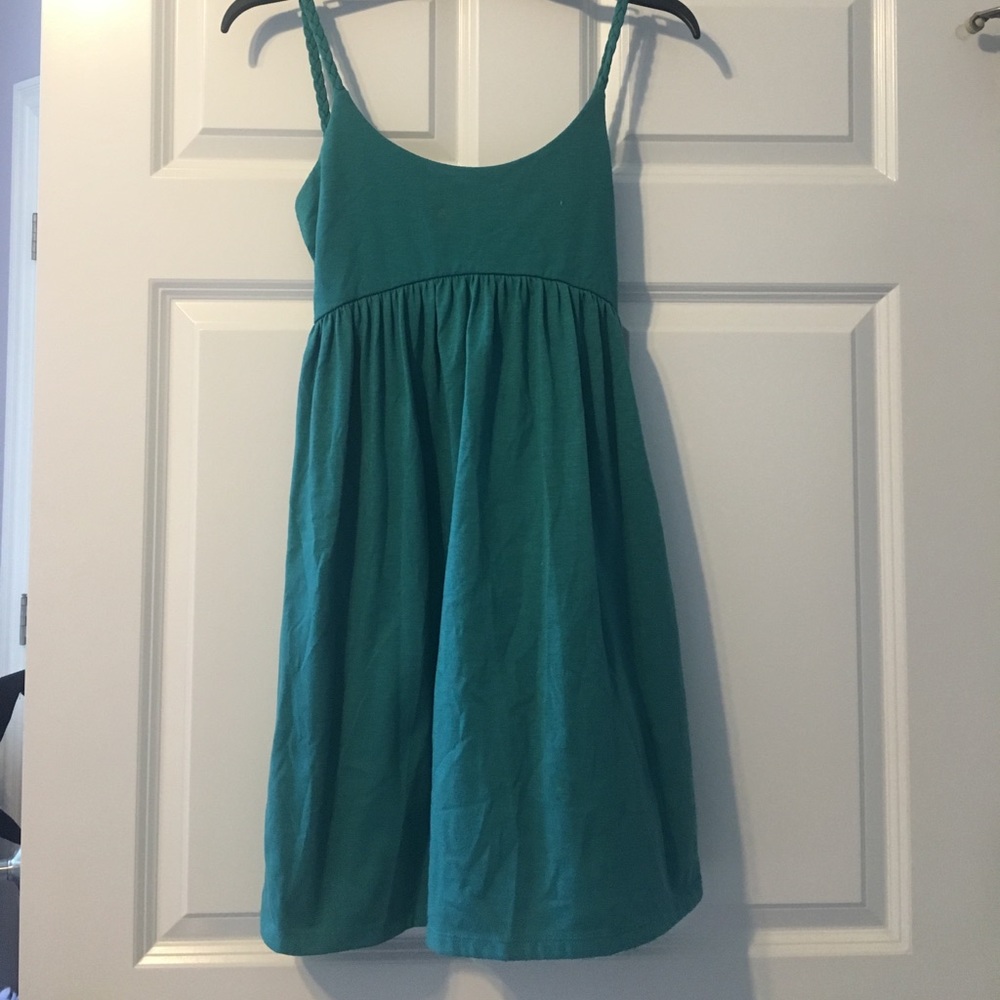 Teal Urban Outfitters braided strap dress