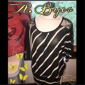 A. Byer Lace Burnout Top