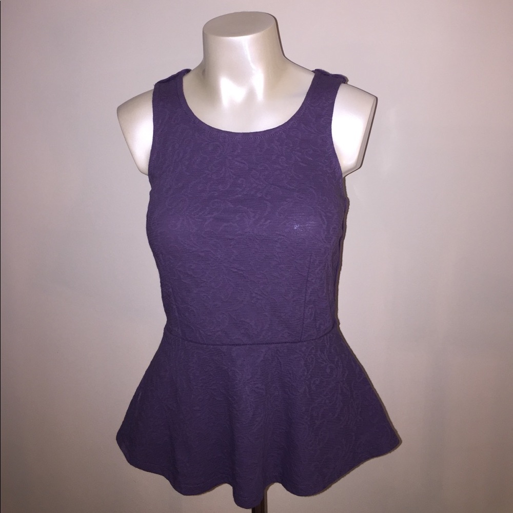 Free People Peplum Crochet Back Top - size Small