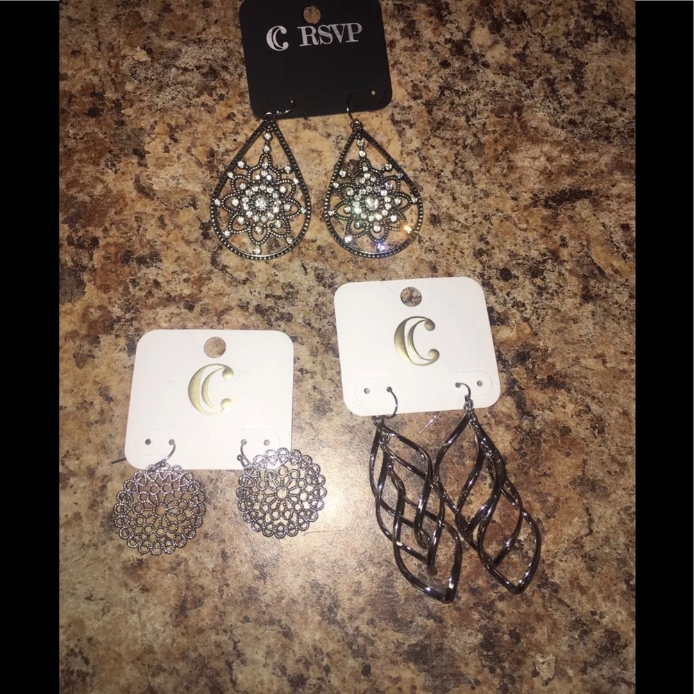 Set of Three Pairs of Earrings