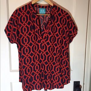 Escapada Red & Navy Patterned Shirt