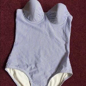 Jcrew one piece, classic blue strips