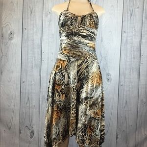 MARY L COUTURE Size 6 Halter Snakeskin Dress