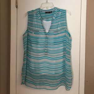 Sheer blouse with undershirt