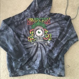 Santa Cruz tie die hoody sz L worn