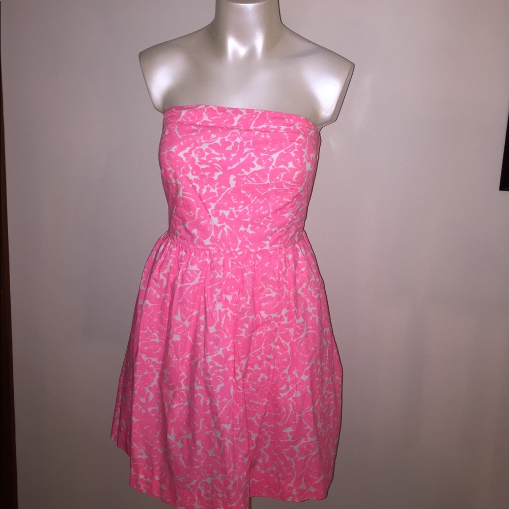 Lilly Pulitzer Strapless Pink Print Dress - Small