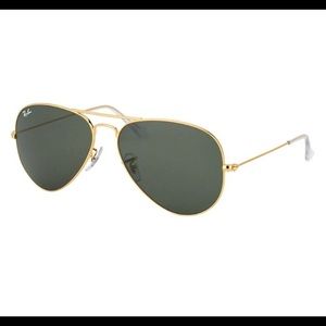 Gold/ black RayBan Aviators