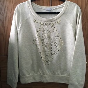 Cream gold rhinestone sweater
