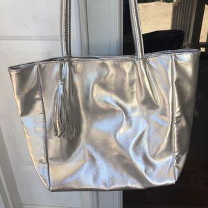 Metallic Silver Chi Tote