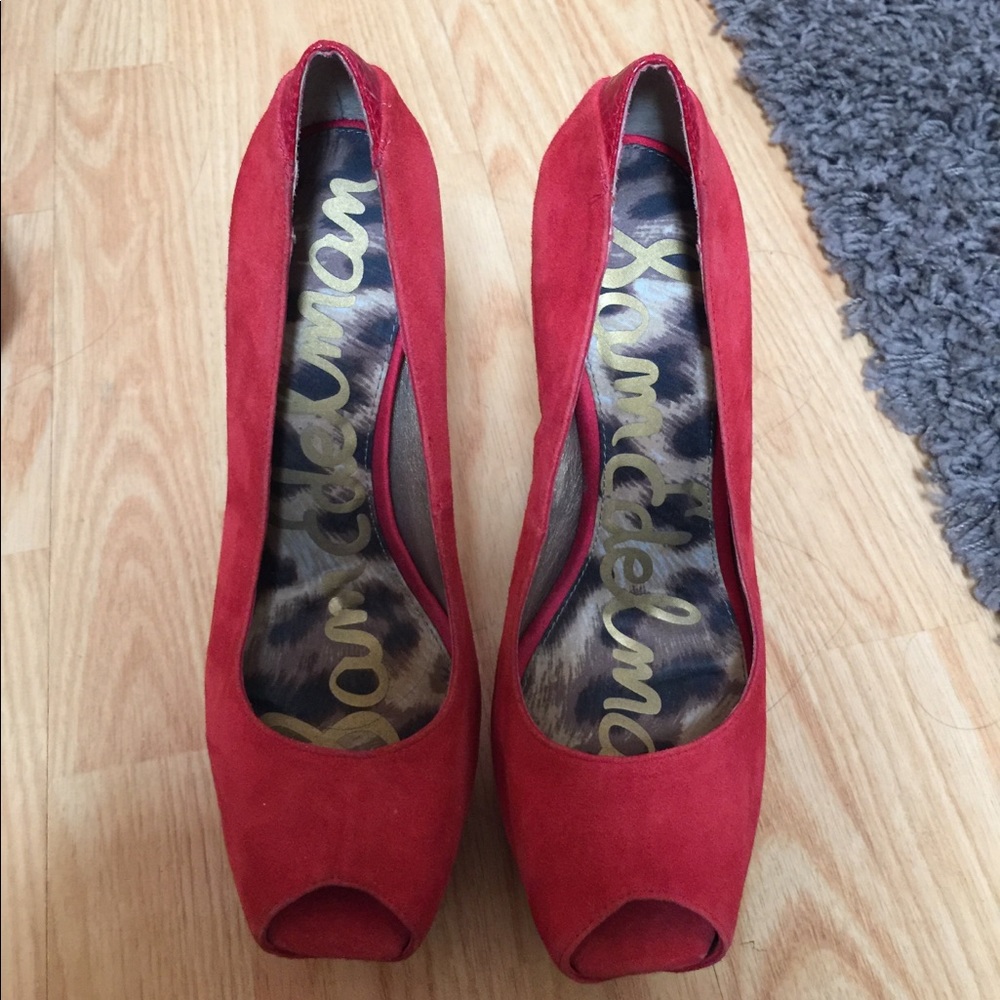 Sam Edelman Alexa 7 Platform Red Heels