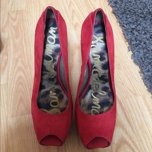 Sam Edelman Alexa 7 Platform Red Heels