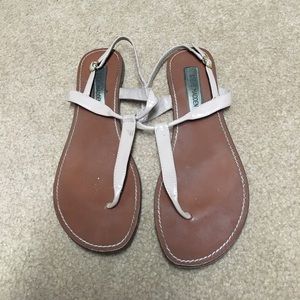 Blush sandals with adjustable heel strap