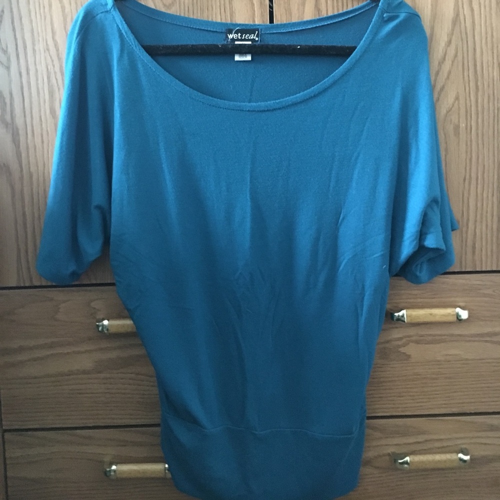 Teal flowy top