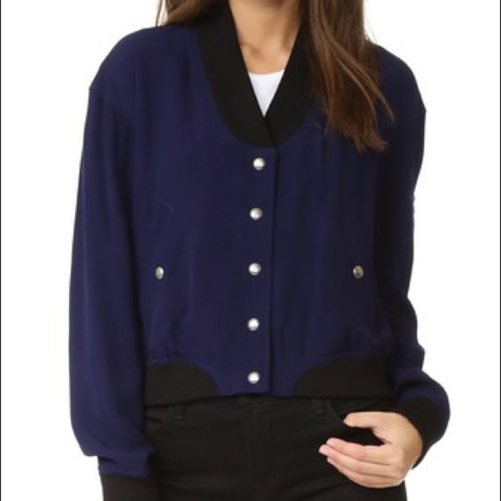 Rebecca Minkoff Raleigh Crepe Bomber Jacket