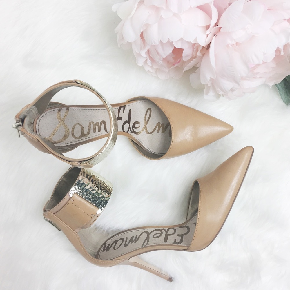 Sam Edelman Ankle Strap Nude Pumps Sexy Date Night